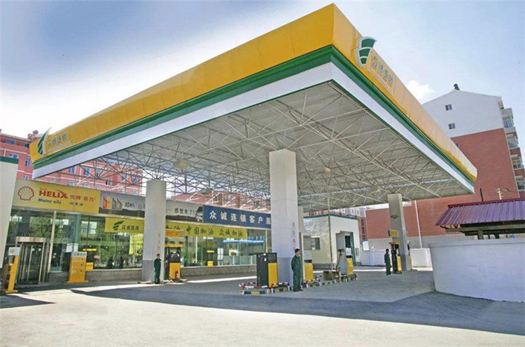 海伦加气站钢结构网架案例7